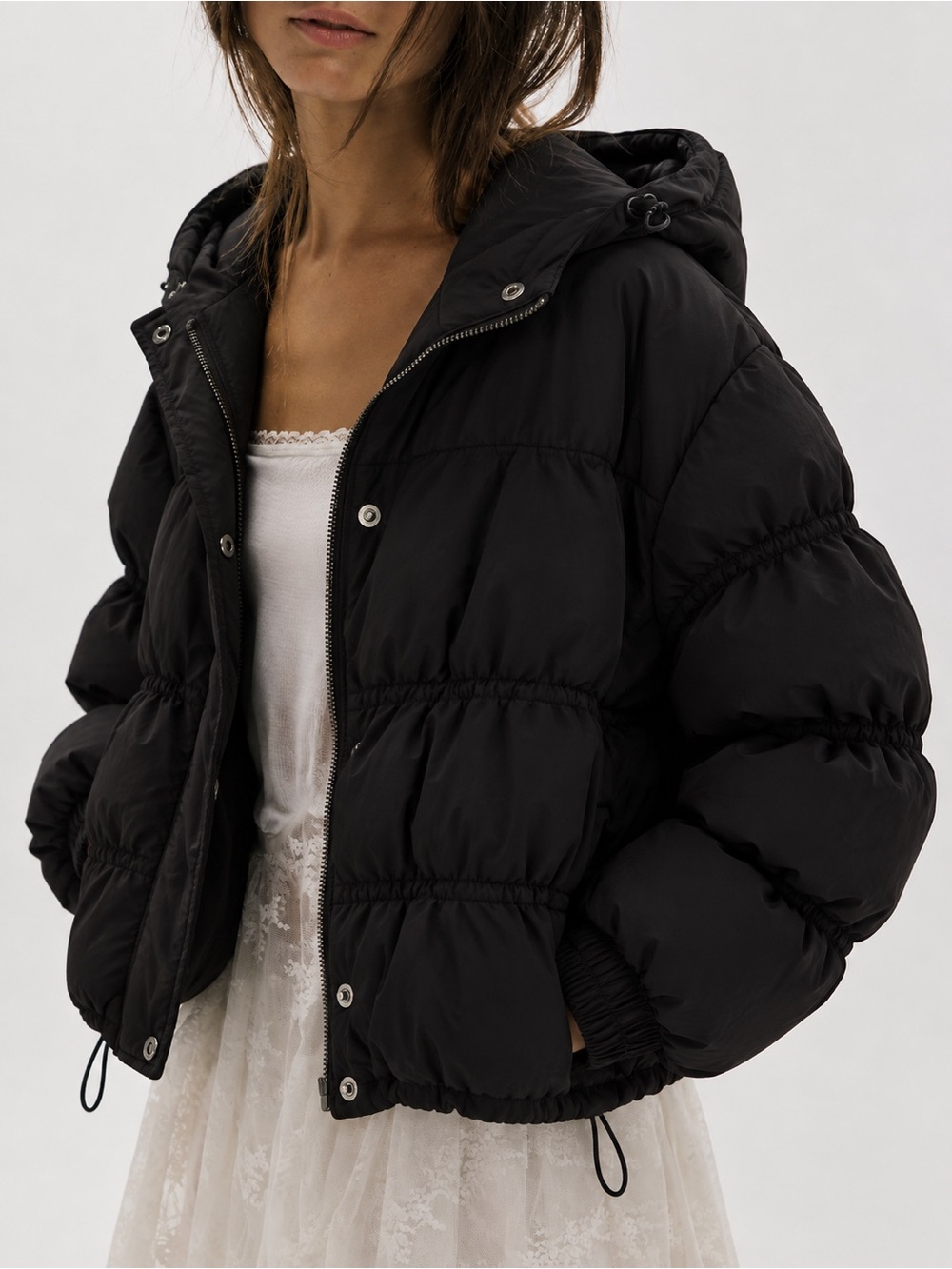 Free People Party Of One Solid Puffer Jacket NWOT